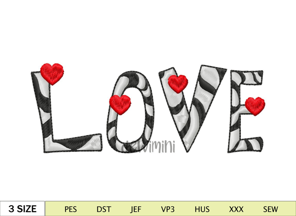Love Embroidery Design, Love Embroidery File, Valentines Day Embroidery Design, Cute Embroidery Designs for Valentines Day, 5 Sizes.jpg