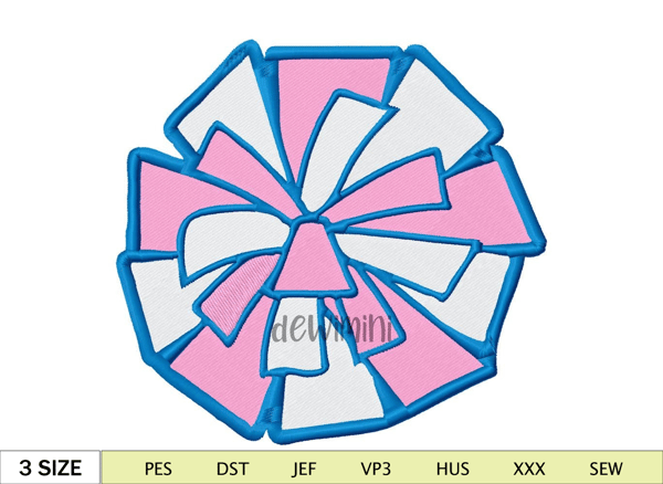 Pom Poms Embroidery Design, Cheerleader Pom Poms Embroidery Design,Machine Embroidery, Embroidery Patterns, 5 Sizes.jpg