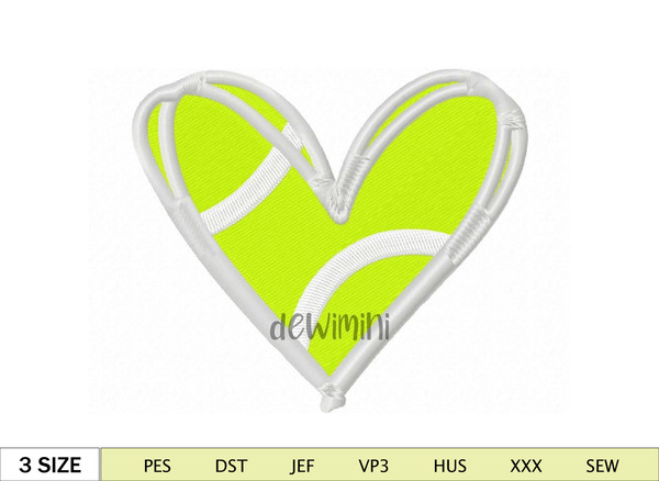 Tennis Heart embroidery design, Tennis embroidery design, Sport Embroidery Design, Ball  Embroidery Design,  4 Sizes.jpg