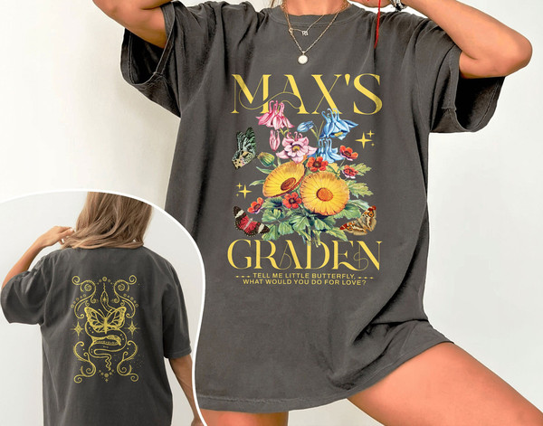 2 Sided Max's Garden Daughter of No Worlds Shirt, Maxantarius Farlione Reading Shirt, Carissa Broadbent Merch, Fantasy Novel Shirt.jpg