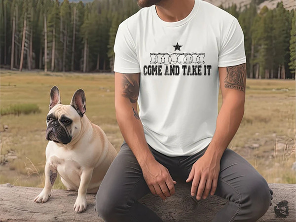 Come And Take It Barbed Wire Political Graphic T-Shirt, I Stand With Texas Razor Wire, Hold The Line Tee, Texan Support TShirt, TEXIT Shirts.jpg