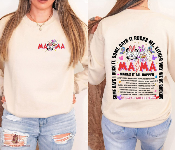 Disneyland Mama Rock Tour Shirt, Mom Life, Concert Tee, Rock and Roll, Motherhood World Tour, Raising Mayhem, Minnie Daisy Mother Day Shirt.jpg