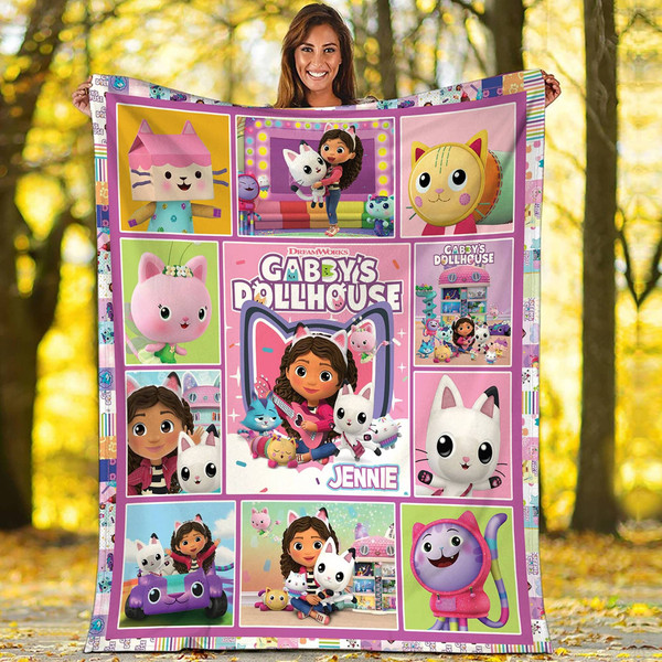 Gabbys Dollhouse Blanket Custom Gabby Blanket Gabby Dollhouse Fleece Blanket Family Birthday Gift 1.jpg