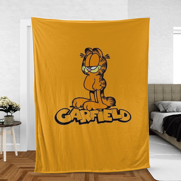 Garfield Orange Cartoon Fan Sherpa Fleece Quilt Blanket BL1843 - Wisdom Teez.jpg