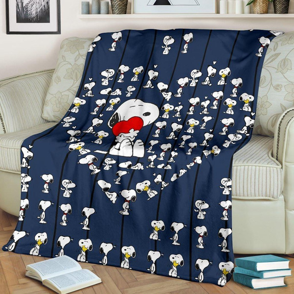 Love Heart Snoopy Sherpa Fleece Quilt Blanket BL2097 - Wisdom Teez.jpg