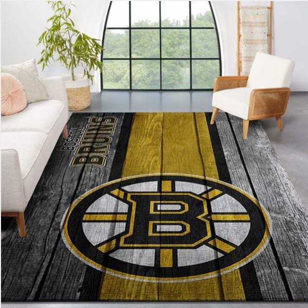 Boston Bruins Nhl Team Logo Wooden Style Nice Gift Home Decor Rectangle Area Rug.jpg
