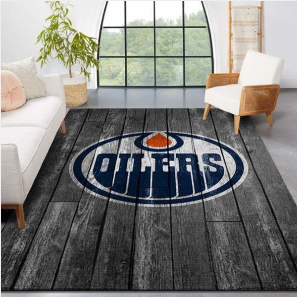 Edmonton Oilers Nhl Team Logo Grey Wooden Style Nice Gift Home Decor Rectangle Area Rug.jpg