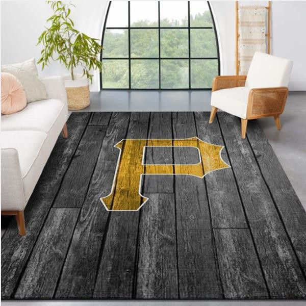 Pittsburgh Pirates Mlb Team Logo Grey Wooden Style Style Nice Gift Home Decor Rectangle Area Rug.jpg