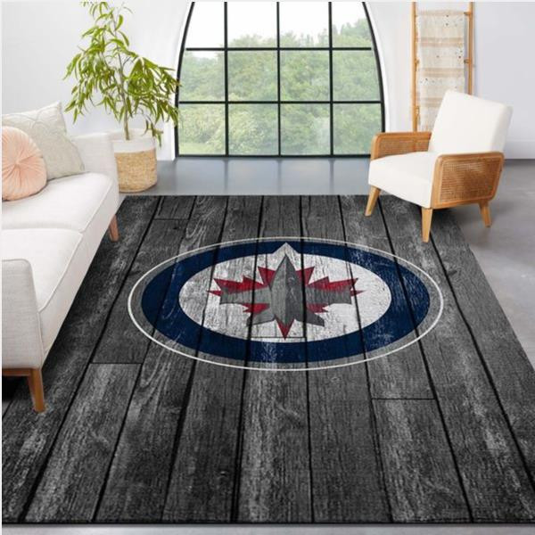 Winnipeg Jets Nhl Team Logo Grey Wooden Style Nice Gift Home Decor Rectangle Area Rug.jpg