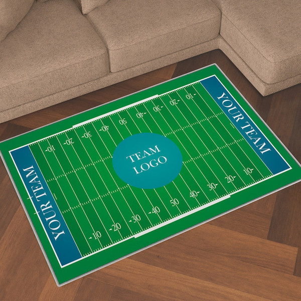 Football Field Area Rug with Your Team Logo, American Football Fans Gift, Sports Lover Gift, Housewarming Gift, Funny Gift for Men2.jpg