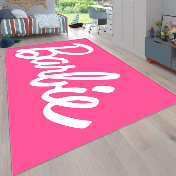 Barbie Font Rug • Personalized Gift • Living Room Rug • Area Rug • High Quality • Non-Slip • Pink Room • Kids Room Decor2.jpg