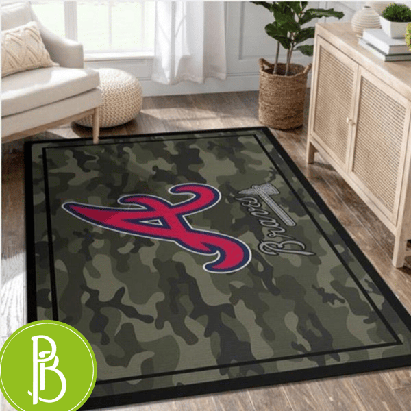 Atlanta Braves Mlb Team Logo Camo Style Rug Custom Floor Decor - Print My Rugs.jpg