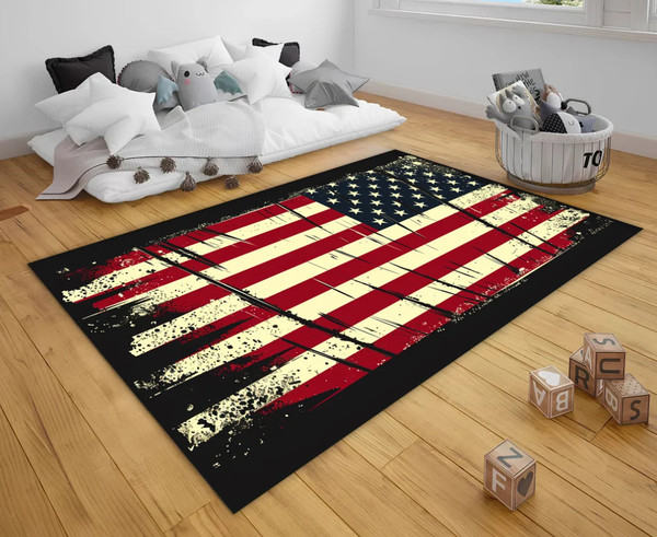 USA Flag Rug,American Rug,Modern Rug,Area Rug,Living Room Rug,Custom Rug, Non-Slip Base Rug,Interior Rug,Housewarming Gift,American Flag Rug.png