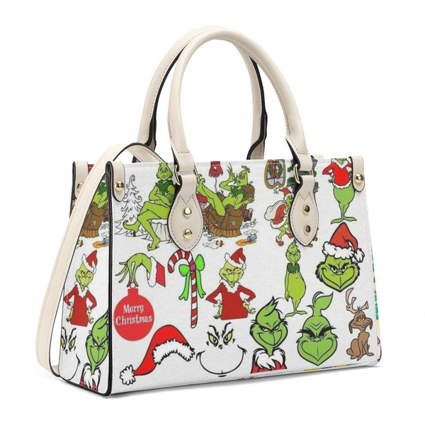 Grinch Christmas Collection Handbag, Leather Christmas Handbag, Grinch Women Bag, Women Leather Bag, Gift For Grinch Fans, Vinatage Handbag-4.jpg