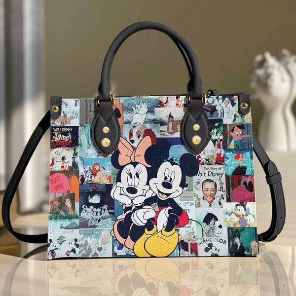 Mickey and Minnie Handbag, Disney Leather Handbag,Custom Mickey Women Leather Bag, Gift For Disney Fans,Christmas Gift,ShoppingTravel Bag-4.jpg