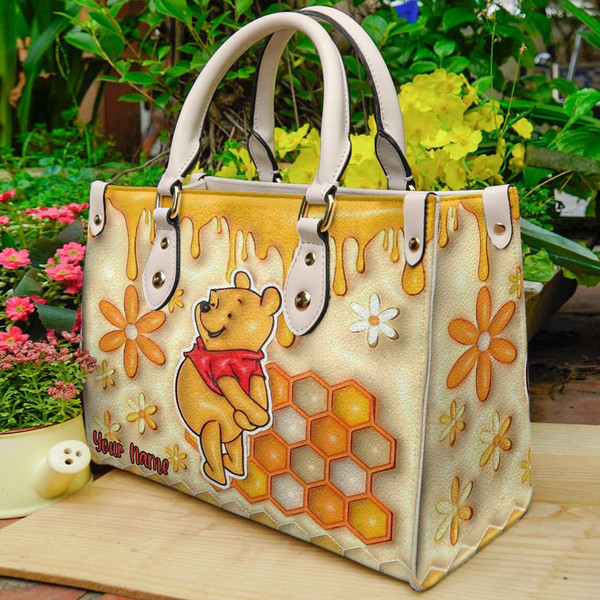 Winnie The Pooh Cartoon Leather Bag hand bag,Custom Pooh Woman Purse,Pooh Lover's Handbag,Custom Leather Bag,Personalized Bag,Vintage Bag-1.jpg