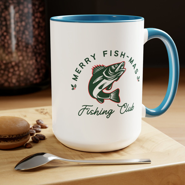 merry Fish-Mas Retro Coffee Mugs, Fishing Club Mug, Christ