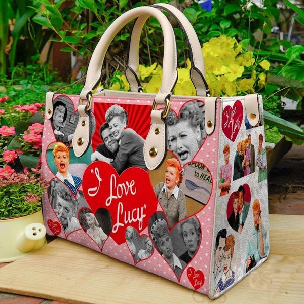 I Love Lucy Leather Handbag, I Love Lucy Sitcom Women Bag, I Love Lucy Bags Gift For Her,Vintage Handbag,Women Handbag, Purse For Women.jpg