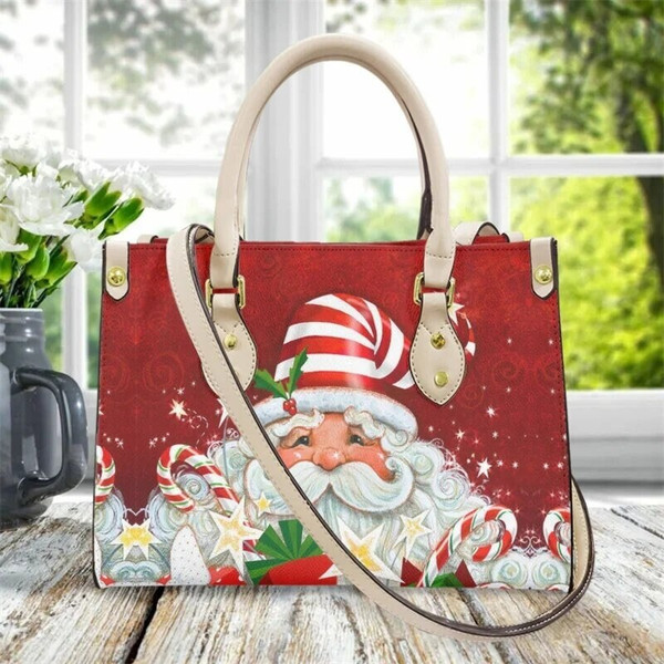 Santa Claus Christmas Women 3D Handbags, Merry Christmas Bag, Christmas Leather Bag, Christmas Purrse, Christmas Shoulder Bag, Crossbody Bag-2.jpg
