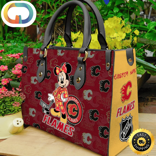 Calgary Flames NHL Minnie Women Leather Hand Bag.jpg