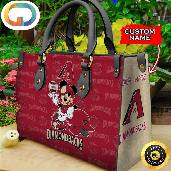 Custom Name USA - MLB Arizona Diamondbacks Mickey Leather Bag.jpg