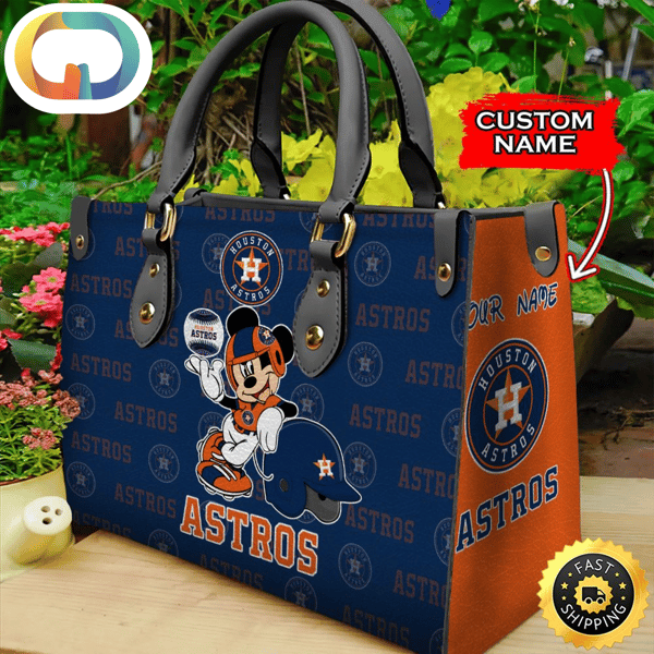 Custom Name USA - MLB Houston Astros Mickey Leather Bag.jpg