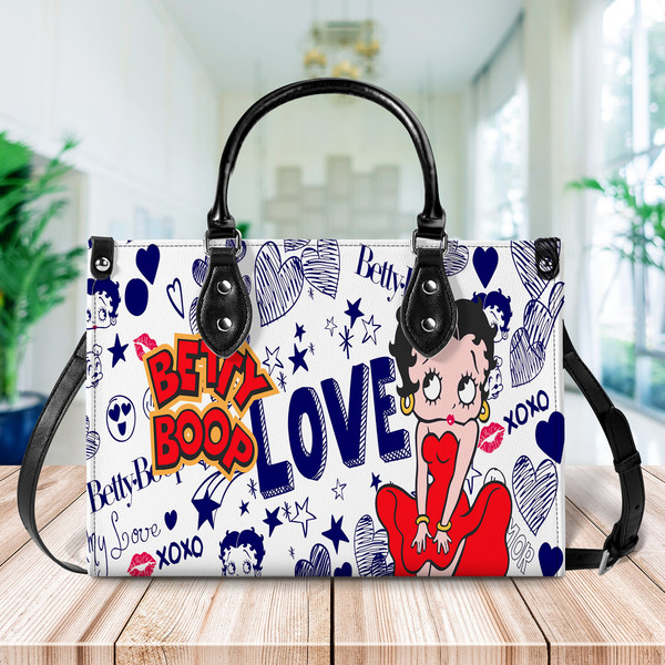 Betty Boop Handbag, Betty Boop Leather Bag, Betty Boop Shoulder Bag, Crossbody Bag, Top Handle Bag, Vintage Handbag 1.jpg