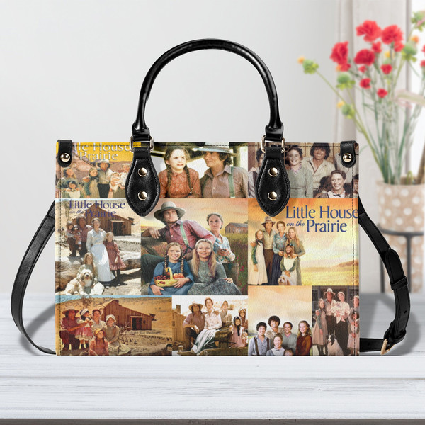 Little House Women Leather Handbag, Travel handbag, Gift for fan, Handmade Bag, Custom Bag, Vintage Bags, Woman Shoulder Bag, Top Handbag.jpg