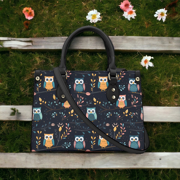 Dark Cottagecore Bag Goth Leather Shoulder Bag Gift for Her, Boho Owl Shoulder Bag, Forestcore Owl Lover Gift, Dark Forest Purse.jpg