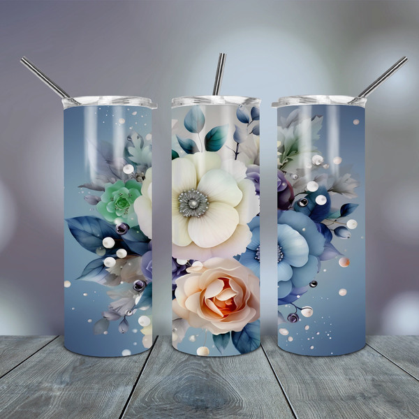 3D White Pink Blue Tumbler Wrap 20 Oz skinny tapered straight template digital download sublimation graphics instant download sublimation.jpg