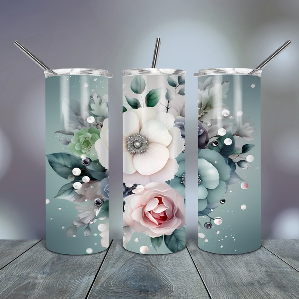 3D White Pink Green Tumbler Wrap 20 Oz skinny tapered straight template digital download sublimation graphics  instant download  sublimation.jpg