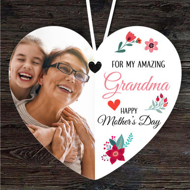 Amazing Grandma Half Heart Photo Mother's Day Gift Heart Personalised Ornament.jpg