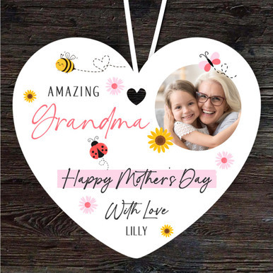 Grandma Cute Insects Photo Frame Mother's Day Gift Heart Personalised Ornament.jpg