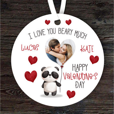 I Love You Beary Much Valentine's Day Gift Round Personalised Hanging Ornament.jpg