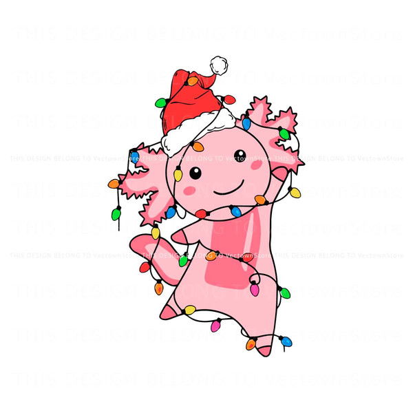 Funny Christmas Light Pink Axolotl SVG Cutting Digital File.jpg