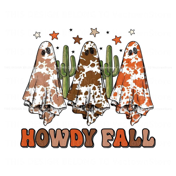 Retro Howdy Fall Western Ghost PNG Sublimation Download.jpg