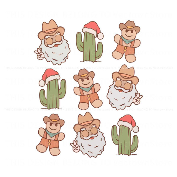 Retro Western Christmas Cactus Santa Vibes SVG Download.jpg