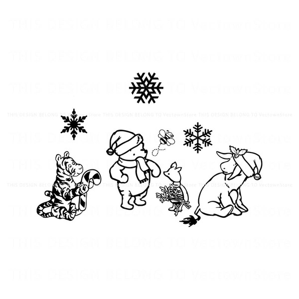 Winnie The Pooh Christmas Friends SVG Digital Cricut File.jpg