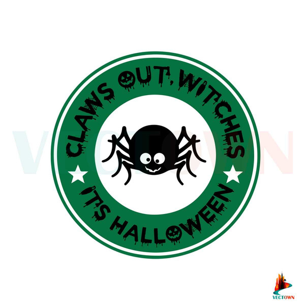 Claws Out Witches It's Halloween Spider Logo SVG Digital File.jpg