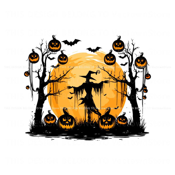 Halloween Scarecrow Straw Pumpkin Lamp Silhouette SVG File.jpg