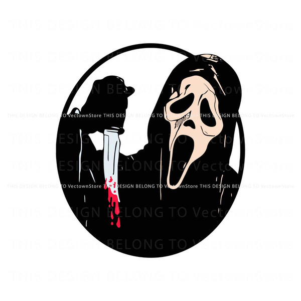 Horror Ghost Face Bloody Knife Scream SVG File For Cricut.jpg