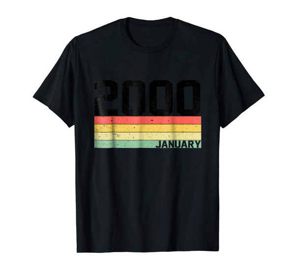 Buy 19th Birthday Gift Retro Born In January Of 2000 T-shirt - Tees.Design.png