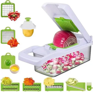 Multifunctional Vegetable Cutter, Chopper, Grater & Slicer, with 4 Types of  Blades & A Storage Box, for Easy Food Preparation