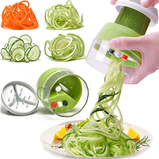 Handheld Spiralizer Vegetable Slicer, 4 in 1 Heavy Duty Veggie Spiral Cutter
