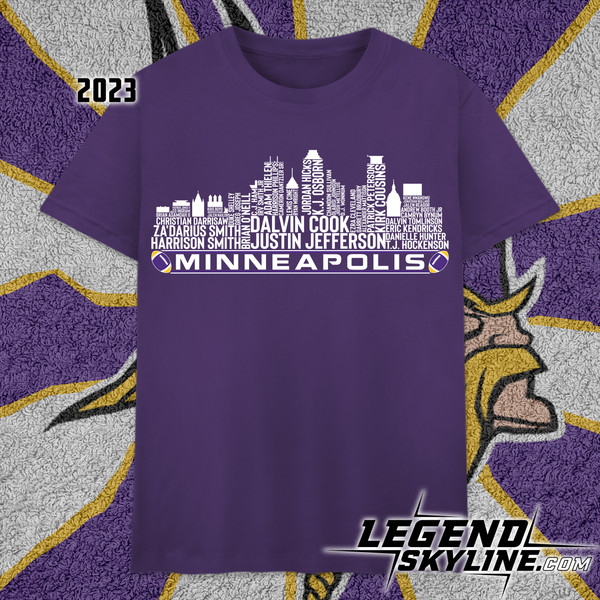 Minnesota Football Team Player Roster, Minneapolis City Skyline shirt.jpg