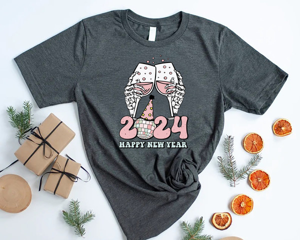 Happy New Year Shirt, Cheers To The New Year T-Shirt, 2024 New Year's Crew Tees, New Years Eve Outfits, New Year Gift, Xmas Holiday Apparel.jpg