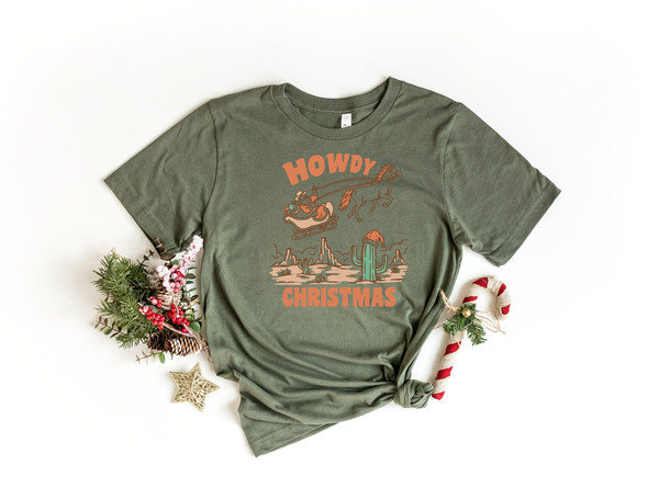 Western Cowboy Santa Howdy Christmas Tshirt, Retro Cowgirl Christmas Sweatshirt, Retro Western Christmas Tee, Vintage Howdy xmas santa shirt.jpg