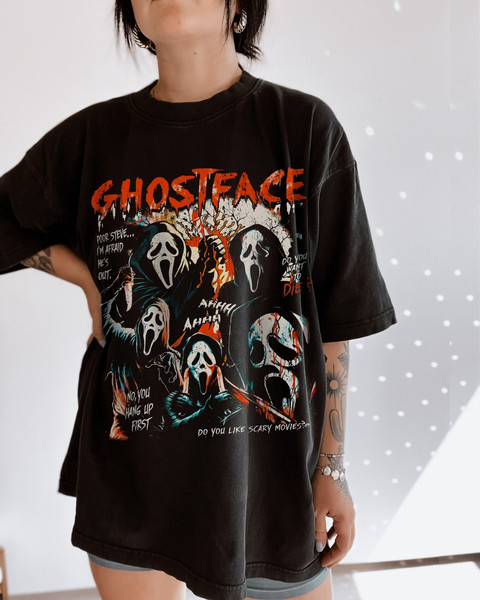 Ghostface Shirt Comfort Colors Scream Shirt Scary Movie Ghost Face Classic Horror Movie 90s Halloween Party Gift American Slasher Film Tee.jpg