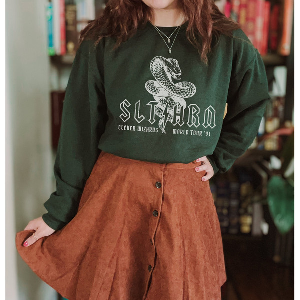 Green House Sweater Vintage Band Shirt Malfoy Sweater Potter Sweatshirt Dark Arts Shirt Green House Shirt Bookish Merch Pottery Sweater.jpg