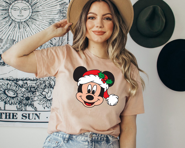 Mickey Santa Hat Shirt, Mickey Minnie Head Christmas Shirt, Mickey Head Santa Hat Shirt, Christmas Disney Couple To.jpg